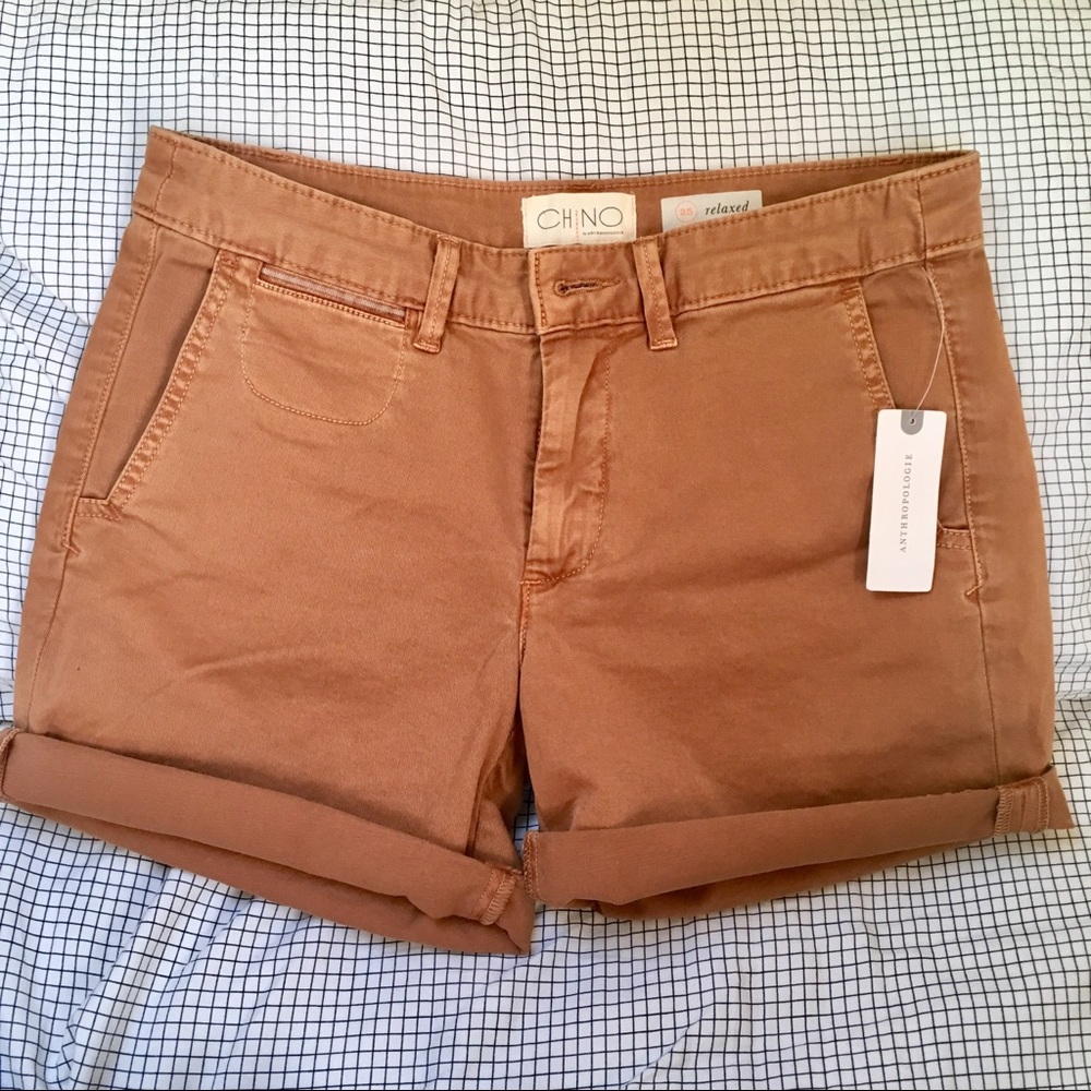 NWT Cedar-Colored Anthropologie Chino Shorts Sz 25